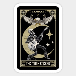 Moon rocker tarot card for rock and roll lovers Sticker